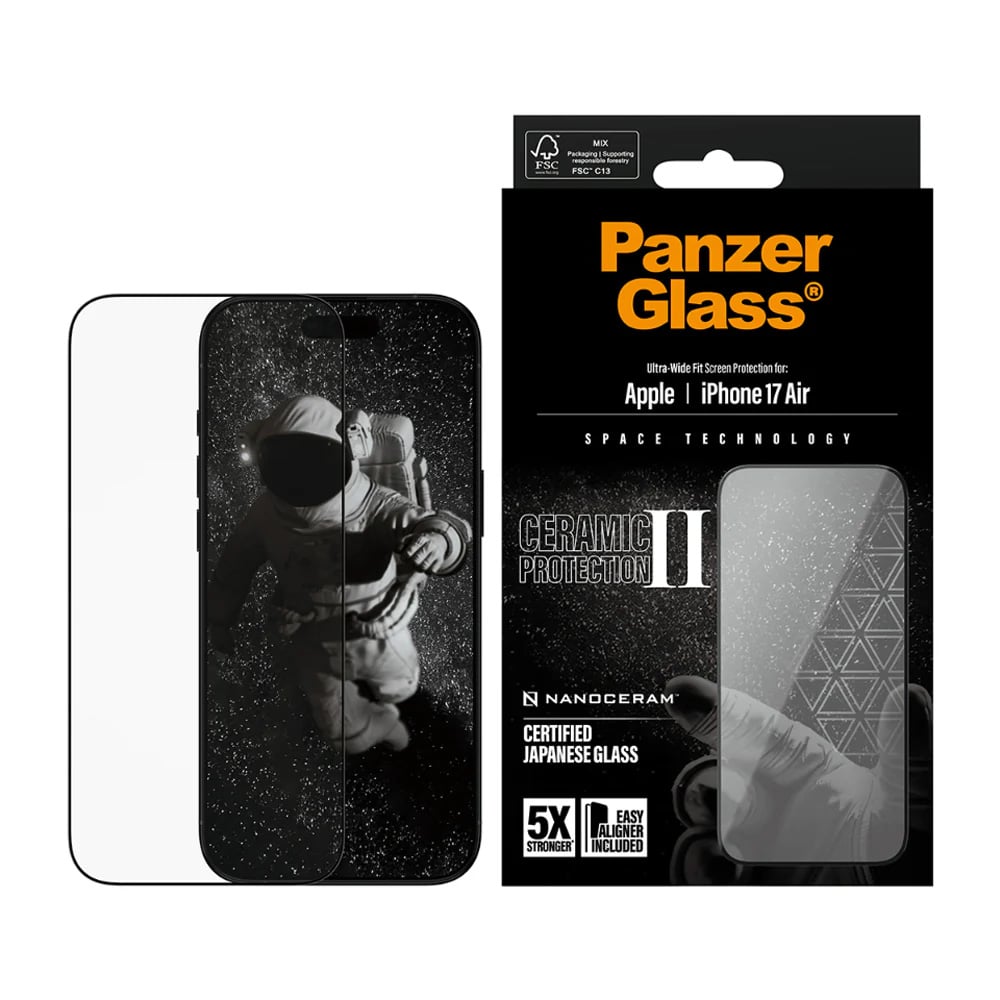 Panzerglass® - Ultra-Wide Fit Ceramic Ii Screen Protector W. Easyaligner - iPhone 17 Air - Black - Image 2