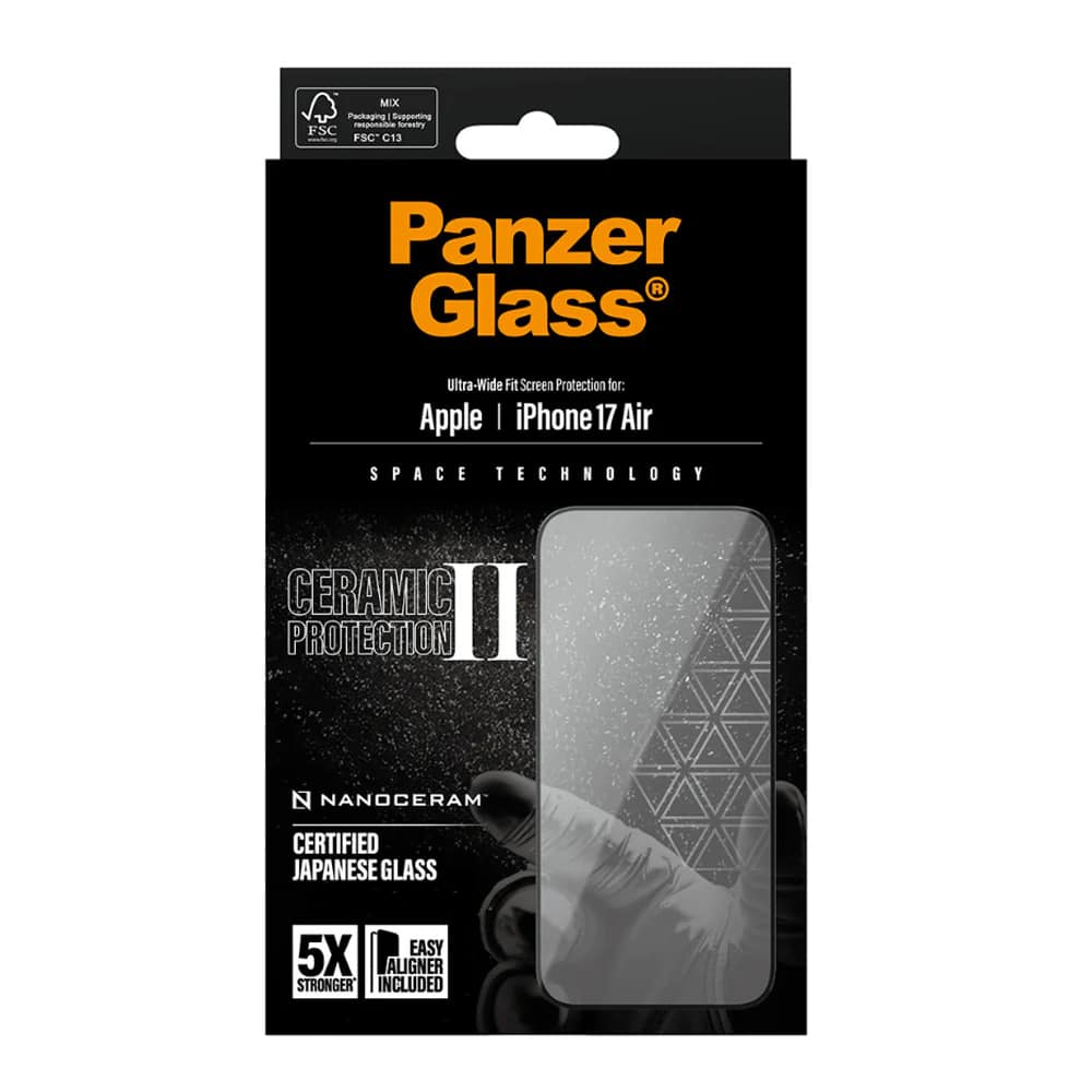 Panzerglass® - Ultra-Wide Fit Ceramic Ii Screen Protector W. Easyaligner - iPhone 17 Air - Black - Image 6