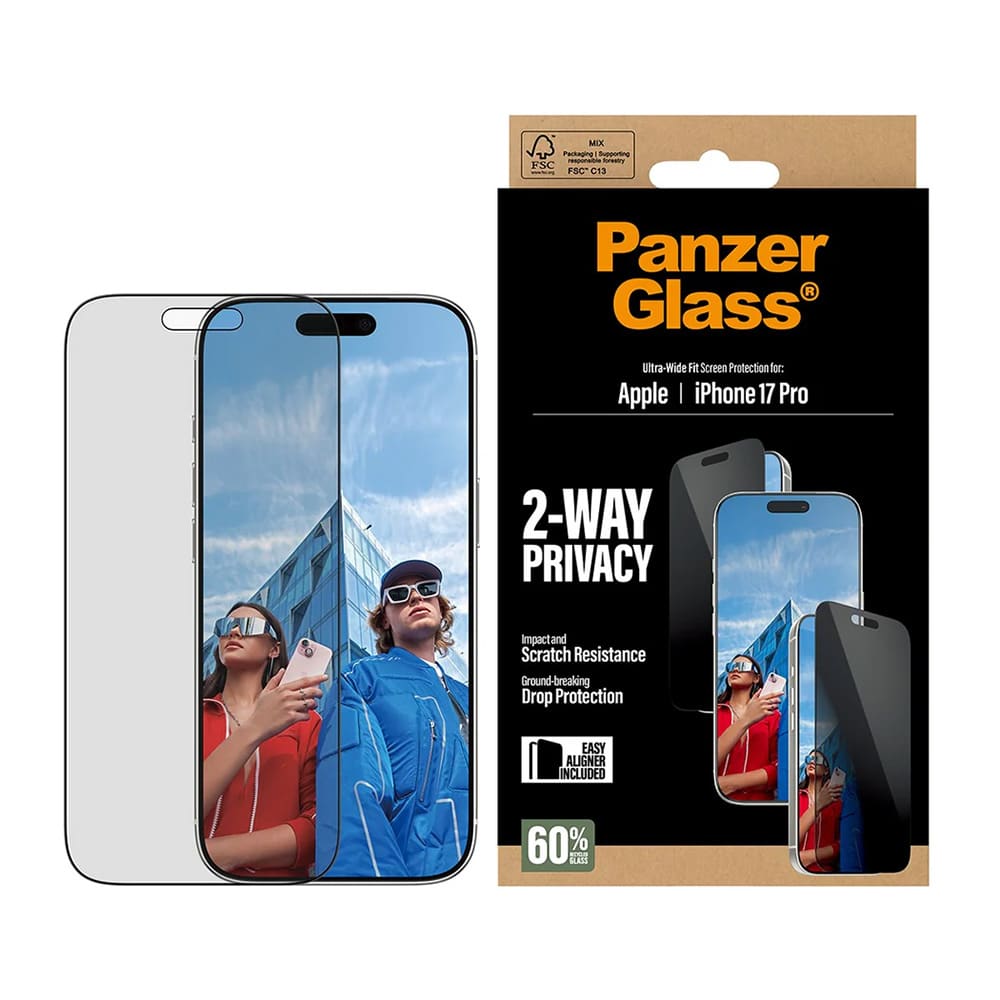Panzerglass® - Ultra-Wide Fit 2-Way Privacy Screen Protector W. Easyaligner - iPhone 17 Pro - Black - Image 3