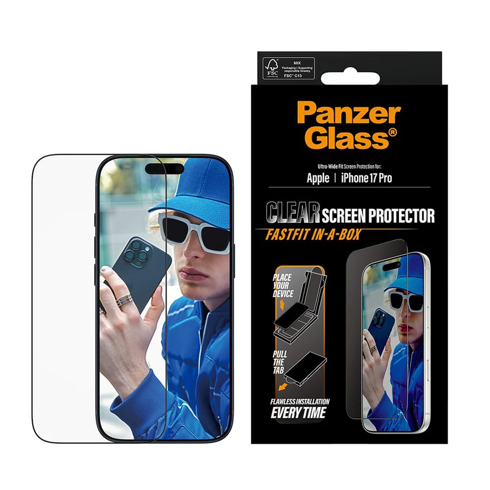 Panzerglass® - Ultra-Wide Fit Screen Protector W. Fastfit In-A-Box - iPhone 17 Pro - Black - Image 3