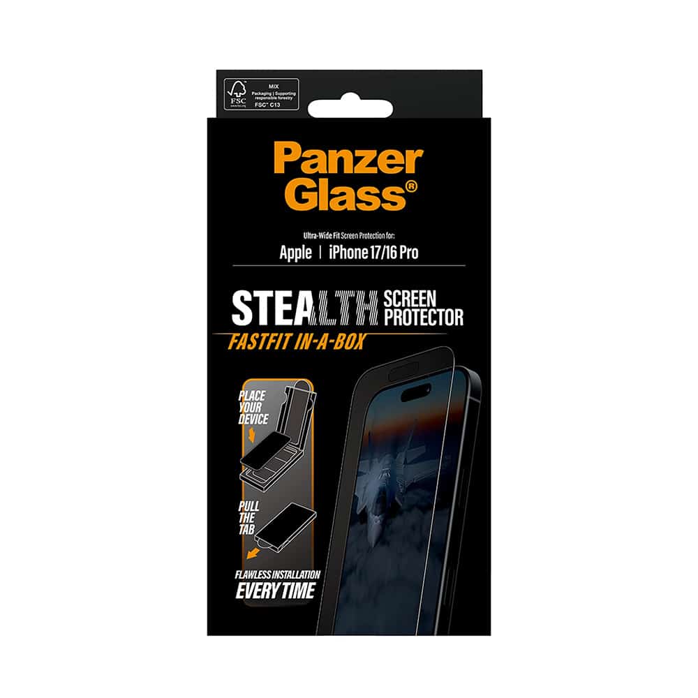 Panzerglass® - Ultra-Wide Fit Stealth Screen Protector W. Fastfit In-A-Box - iPhone 17 / iPhone 16 Pro - Black - Image 7