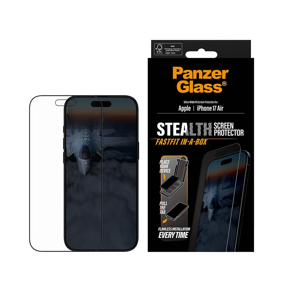 Panzerglass® - Ultra-Wide Fit Stealth Screen Protector W. Fastfit In-A-Box - iPhone 17 Air - Black - Image 3