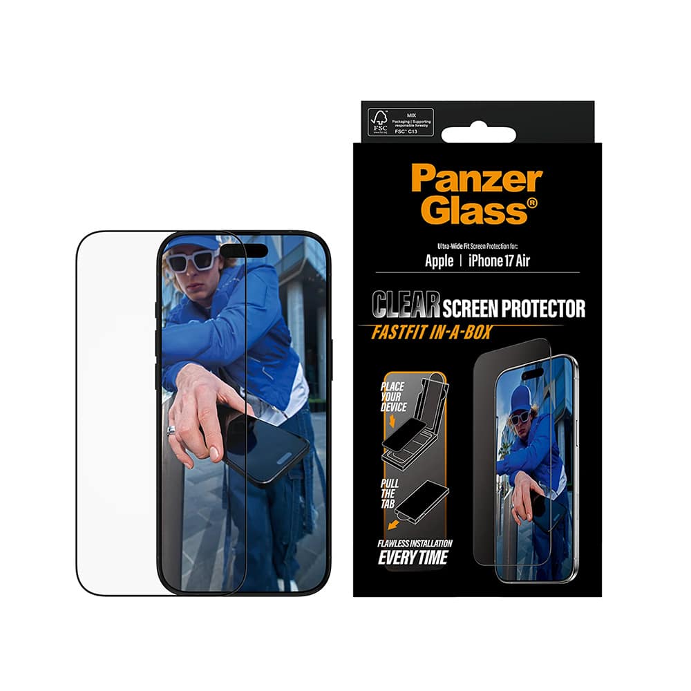Panzerglass® - Ultra-Wide Fit Screen Protector W. Fastfit In-A-Box - iPhone 17 Air - Black - Image 4