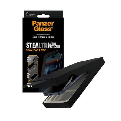 Panzerglass® - Ultra-Wide Fit Stealth Screen Protector W. Fastfit In-A-Box - iPhone 17 Pro Max - Black