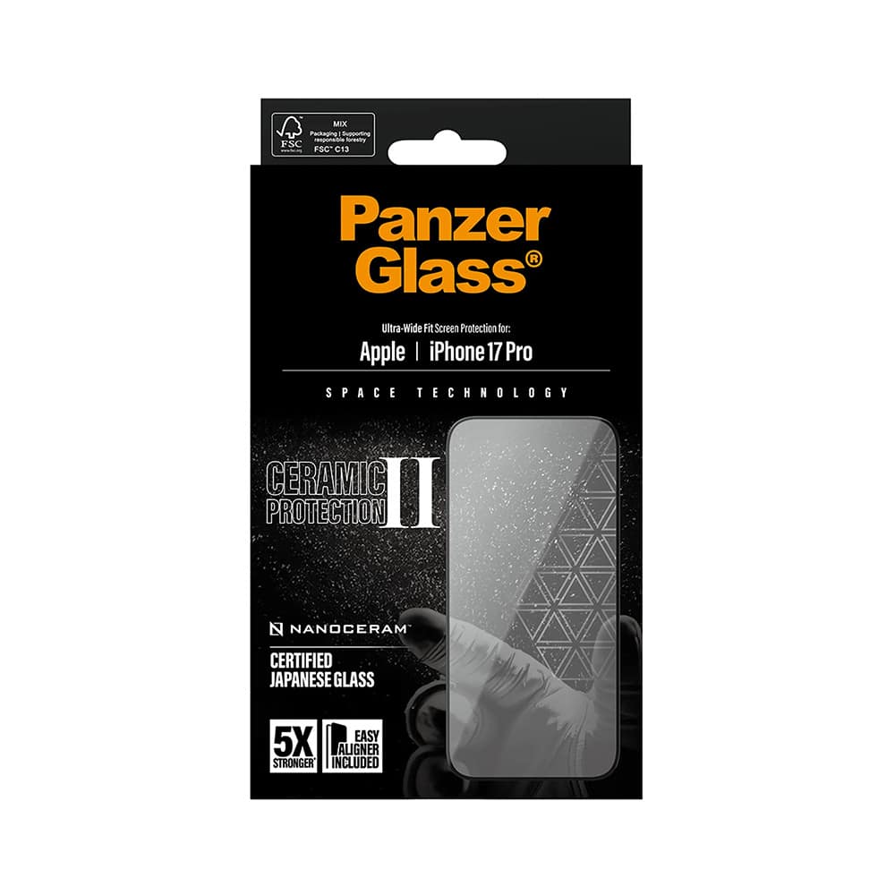 Panzerglass® - Ultra-Wide Fit Ceramic Ii Screen Protector W. Easyaligner - iPhone 17 Pro - Black - Image 6