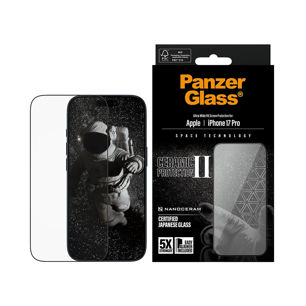 Panzerglass® - Ultra-Wide Fit Ceramic Ii Screen Protector W. Easyaligner - iPhone 17 Pro - Black - Image 4