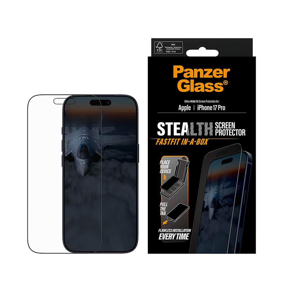 Panzerglass® - Ultra-Wide Fit Stealth Screen Protector W. Fastfit In-A-Box - iPhone 17 Pro - Black - Image 2