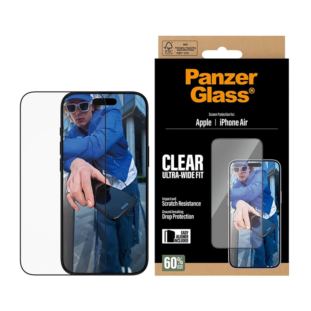 Panzerglass® - Ultra-Wide Fit Screen Protector W. Easyaligner - iPhone 17 Air - Black - Image 7