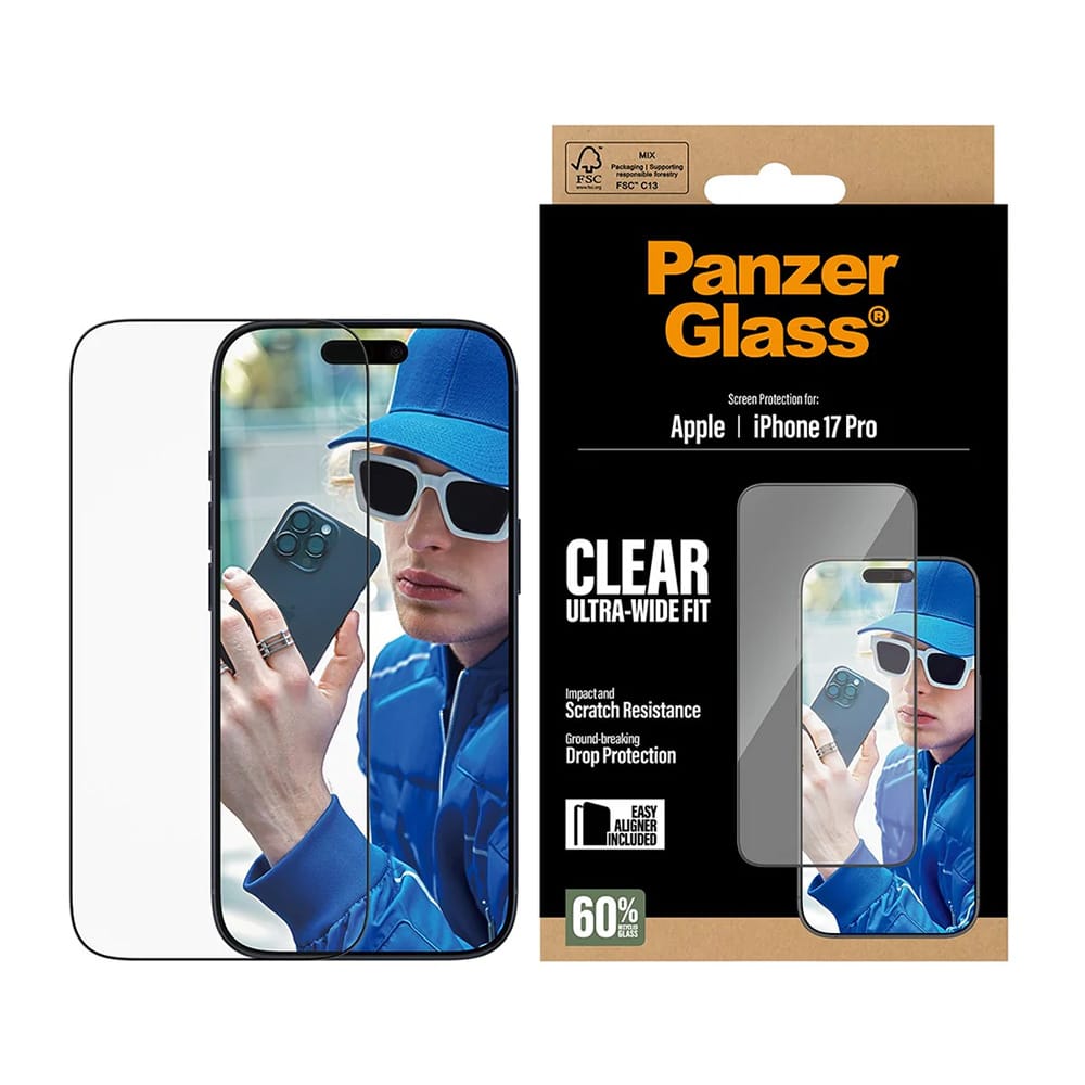 Panzerglass® - Ultra-Wide Fit Screen Protector W. Easyaligner - iPhone 17 Pro - Black - Image 7