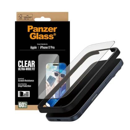 Panzerglass® - Ultra-Wide Fit Screen Protector W. Easyaligner - iPhone 17 Pro - Black
