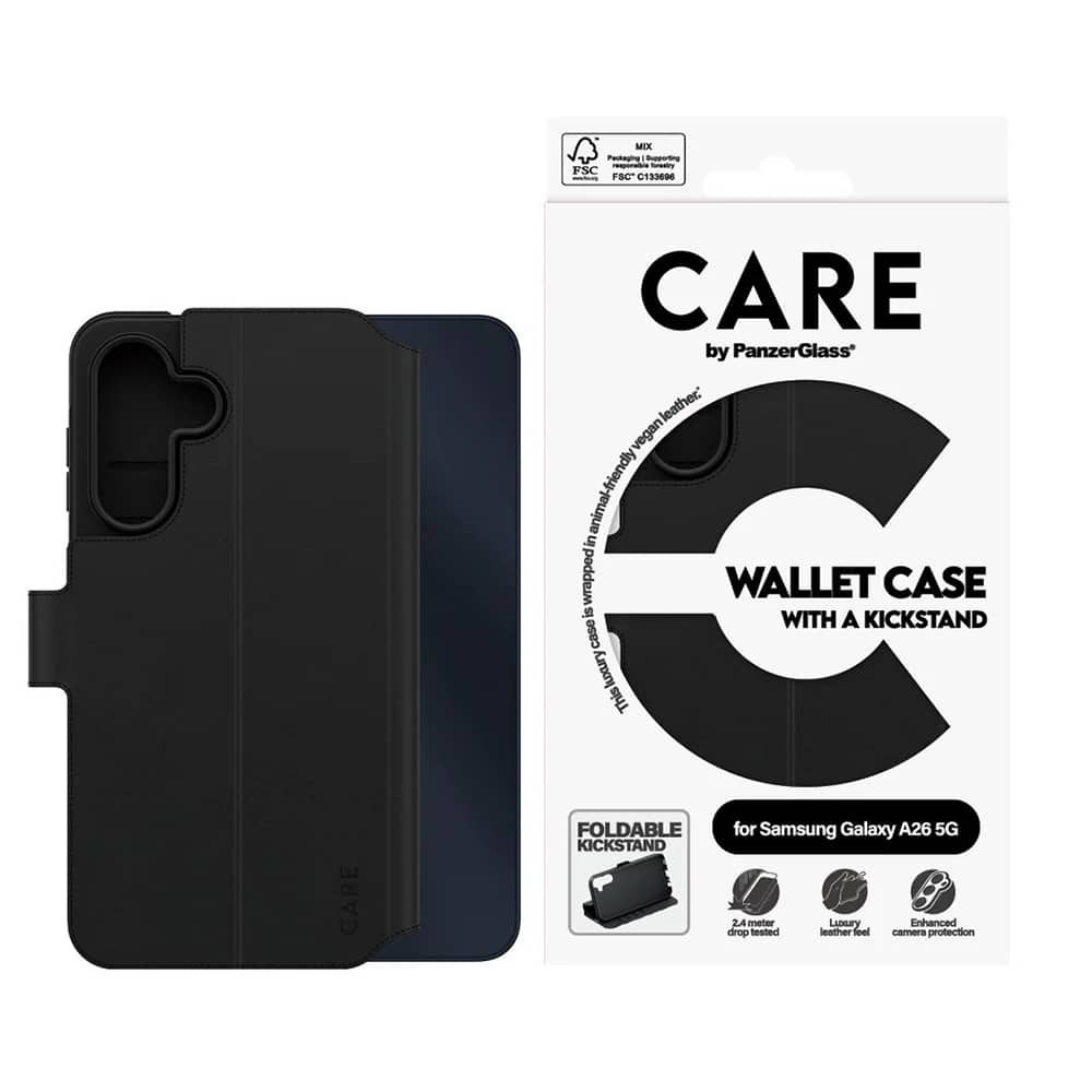 PanzerGlass® CARE Feature Kickstand Wallet Case - θήκη για Samsung Galaxy A26 - Μαύρο - Image 4