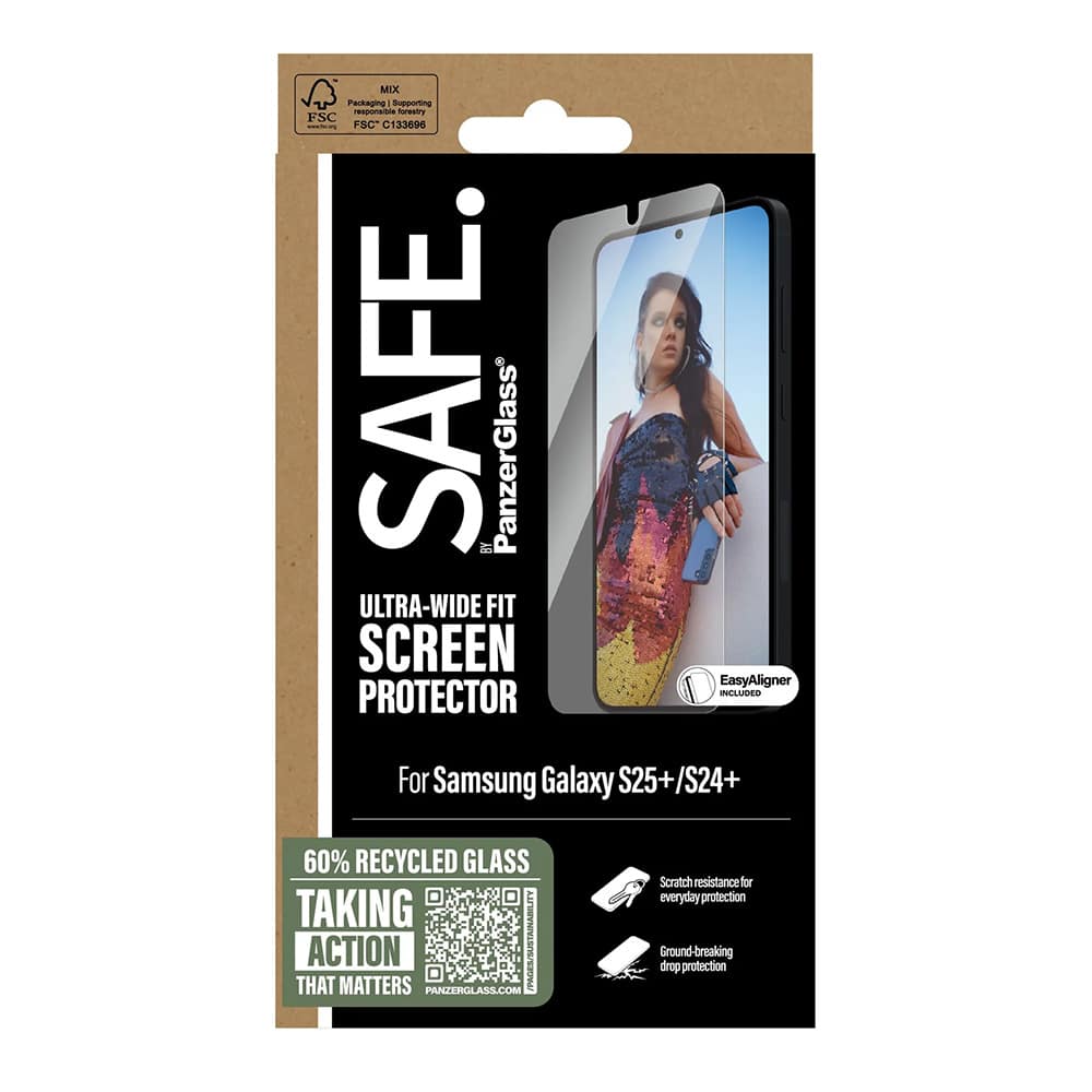 Panzerglass® - Safe. Ultra-Wide Fit Screen Protector W. Aligner - Samsung Galaxy S25 Plus / S24 Plus - Clear - Image 7