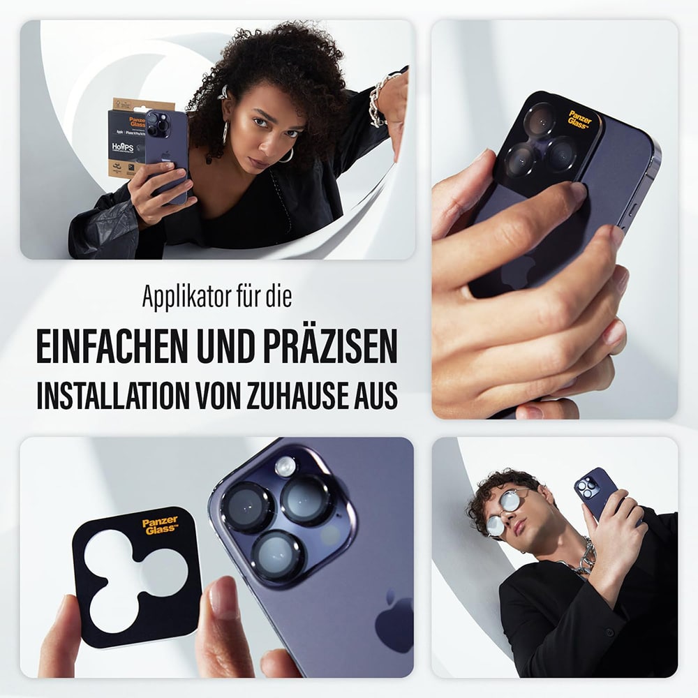 Panzerglass® - Hoops® Camera Lens Protector - iPhone 17 Pro / iPhone 17 Pro Max / iPhone 16 Pro / iPhone 16 Pro Max - Glitter Silver - Image 6