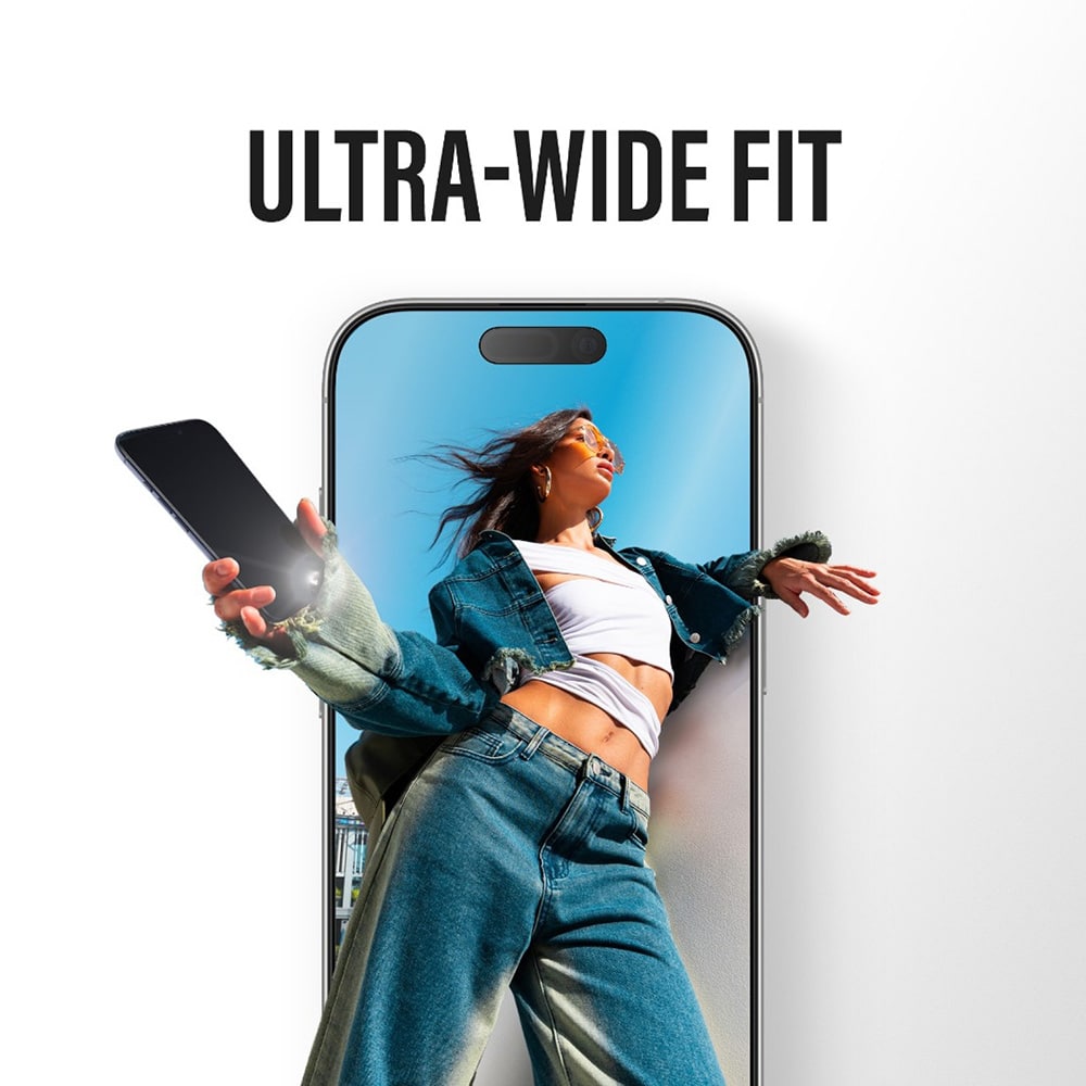 Panzerglass® - Ultra-Wide Fit Stealth Screen Protector W. Fastfit In-A-Box - iPhone 17 / iPhone 16 Pro - Black - Image 4