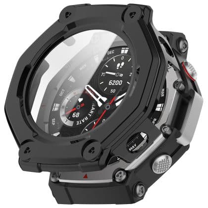 Techsuit - Defense360 Pro + Προστατευτικό Οθόνης - Amazfit T-Rex 3 - Μαύρο