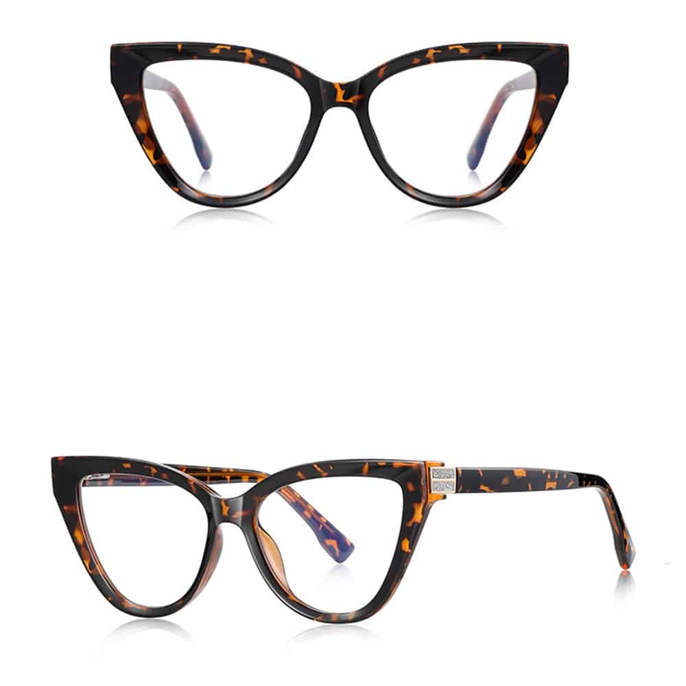 Techsuit - Anti-Blue Light Glasses Reflex Pc (2279) - For Women, Cat Eye, Tr90&metal Frame, Ac Lens - Leopard - Image 2