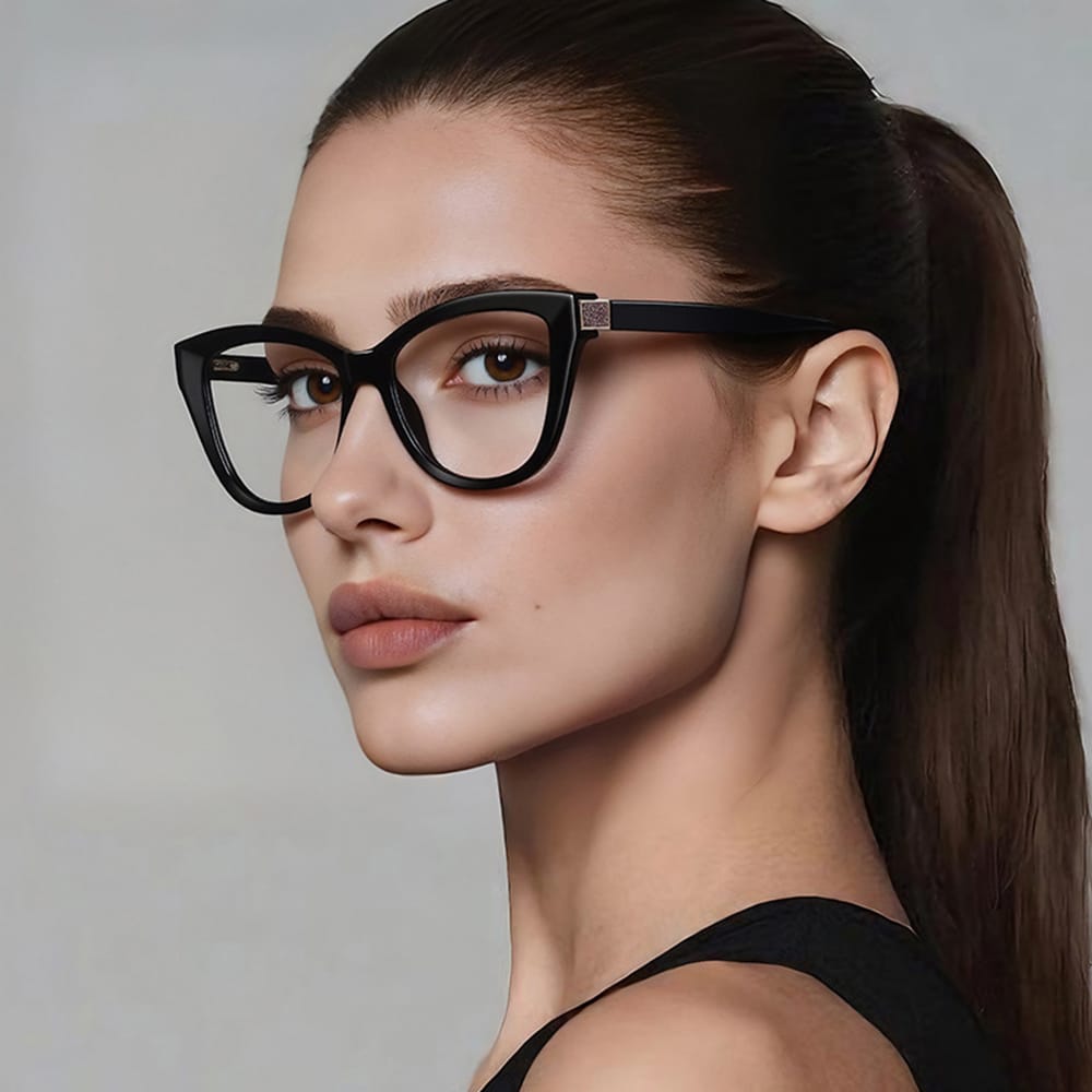 Techsuit - Anti-Blue Light Glasses Reflex Pc (2276) - For Women, Cat Eye, Tr90&pc Frame, Ac Lens - Black - Image 5