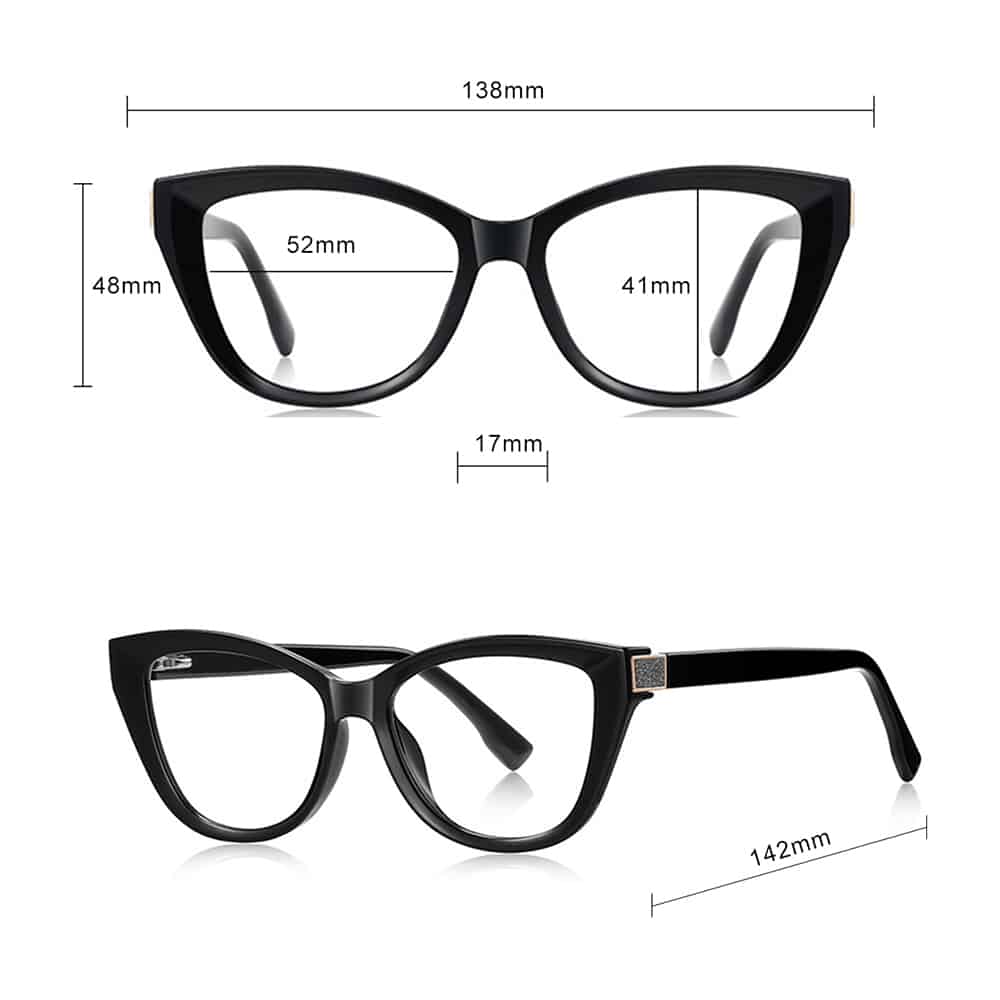 Techsuit - Anti-Blue Light Glasses Reflex Pc (2276) - For Women, Cat Eye, Tr90&pc Frame, Ac Lens - Black - Image 7