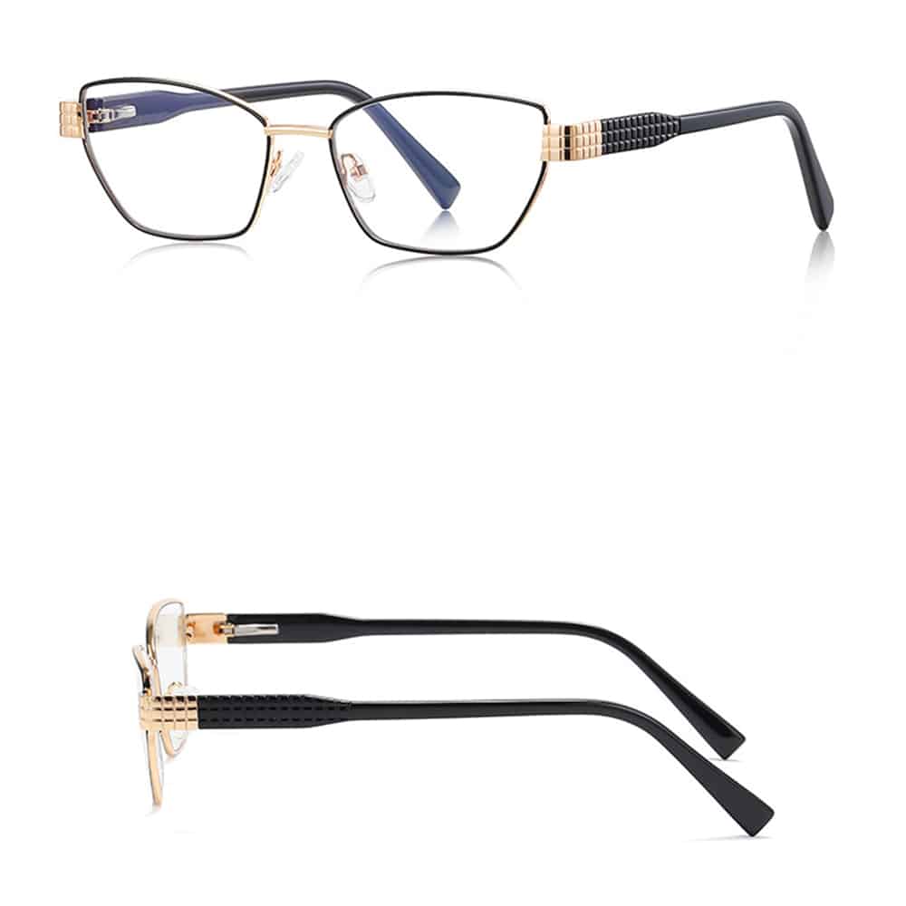 Techsuit - Anti-Blue Light Glasses Reflex Pc (3162) - For Women, Rectangle, Metal Frame, Ac Lens - Black - Image 2
