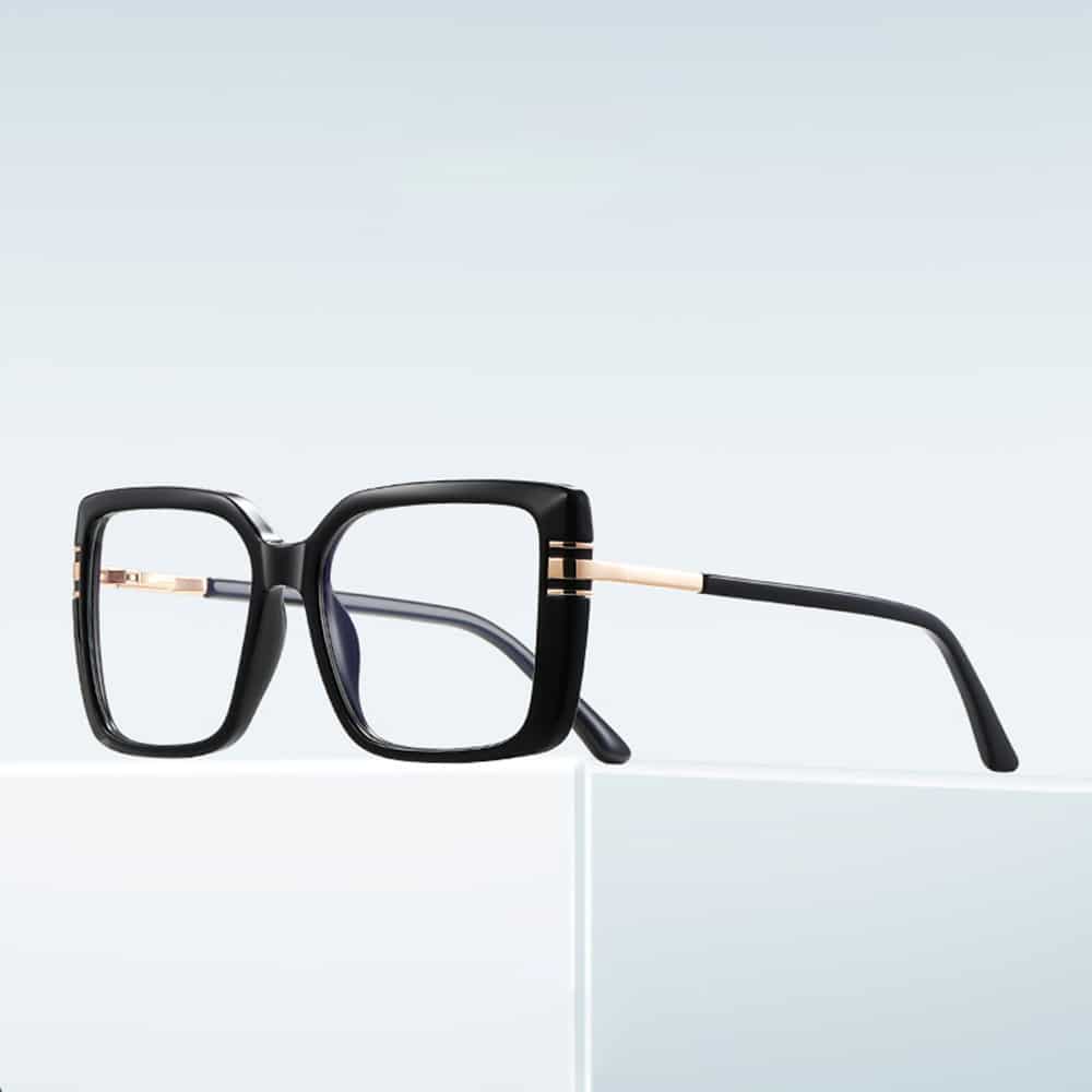 Techsuit - Anti-Blue Light Glasses Reflex Pc (2270) - For Women, Oversized, Tr90&pc Frame, Ac Lens - Black - Image 4