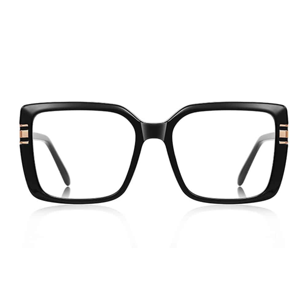 Techsuit - Anti-Blue Light Glasses Reflex Pc (2270) - For Women, Oversized, Tr90&pc Frame, Ac Lens - Black - Image 2