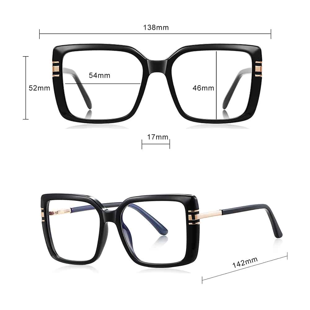 Techsuit - Anti-Blue Light Glasses Reflex Pc (2270) - For Women, Oversized, Tr90&pc Frame, Ac Lens - Black - Image 7