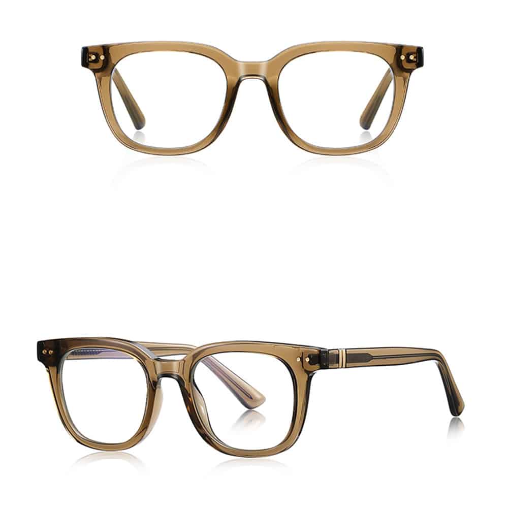 Techsuit - Anti-Blue Light Glasses Reflex Pc (2229) - For Men, Round, Tr90&metal Frame, Ac Lens - Transparent/brown - Image 2