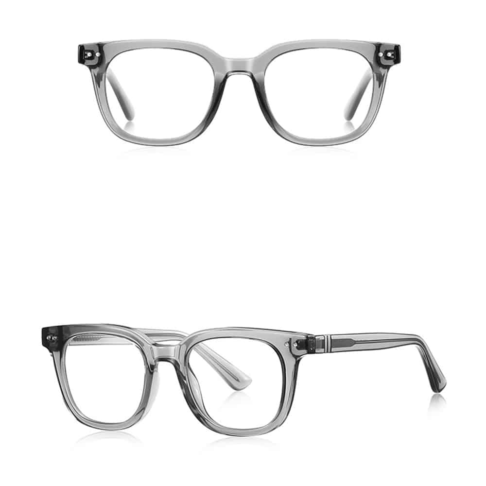 Techsuit - Anti-Blue Light Glasses Reflex Pc (2229) - For Men, Round, Tr90&metal Frame, Ac Lens - Transparent/gray - Image 2