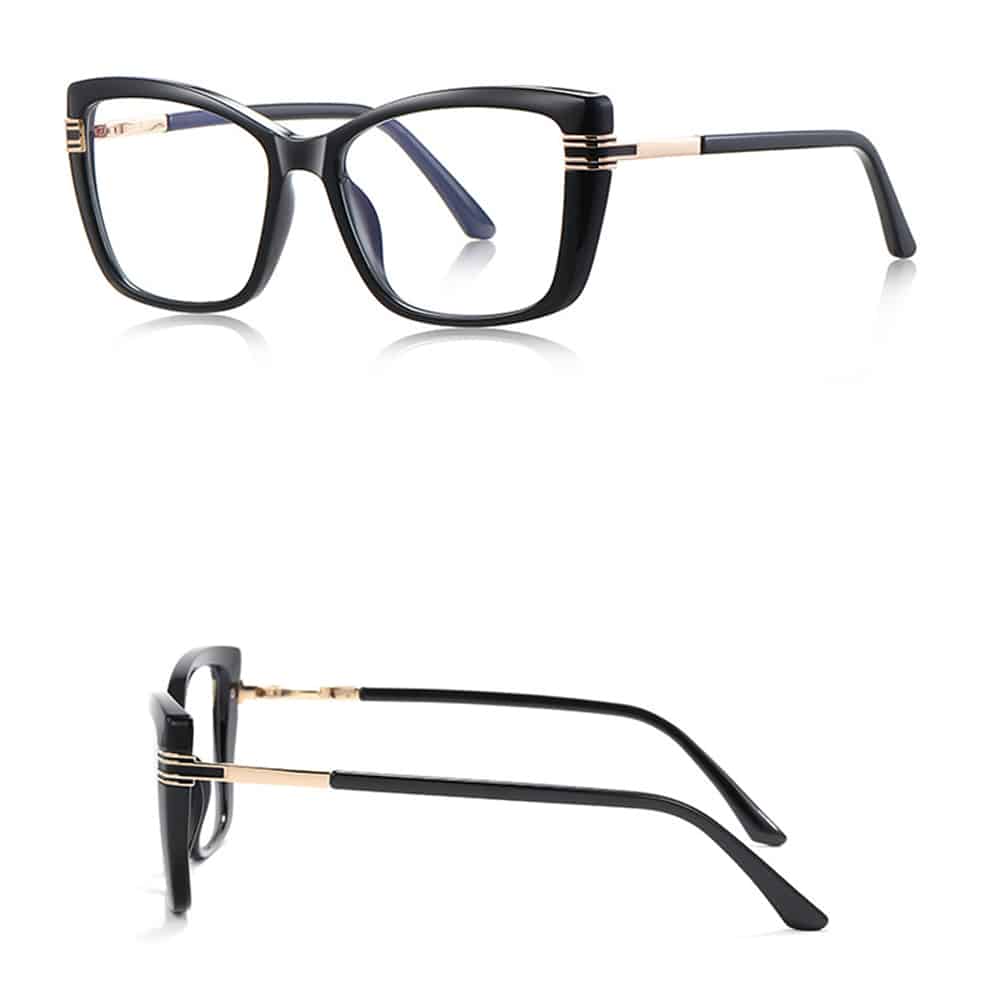 Techsuit - Anti-Blue Light Glasses Reflex Pc (2273) - For Women, Oversized, Tr90&metal Frame, Ac Lens - Black - Image 3