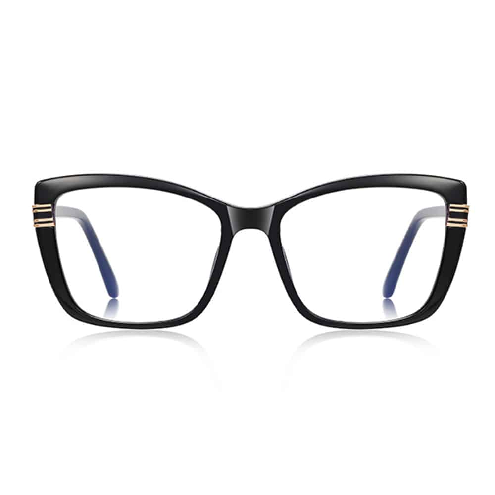Techsuit - Anti-Blue Light Glasses Reflex Pc (2273) - For Women, Oversized, Tr90&metal Frame, Ac Lens - Black - Image 2
