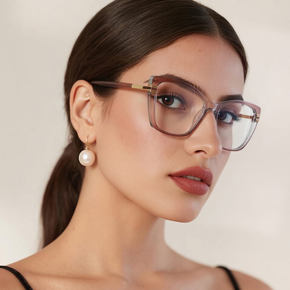 Techsuit - Anti-Blue Light Glasses Reflex Pc (2273) - For Women, Oversized, Tr90&metal Frame, Ac Lens - Black - Image 6