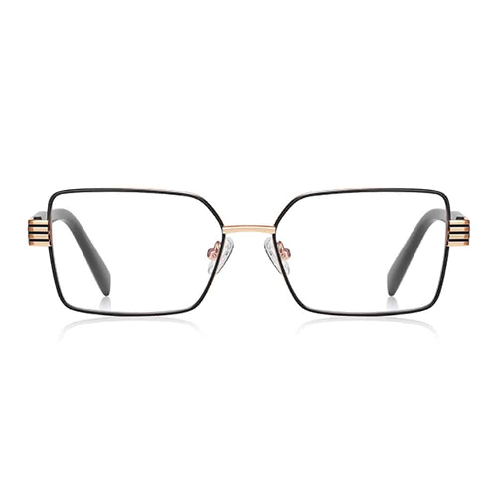 Techsuit - Anti-Blue Light Glasses Reflex Pc (3160) - For Women, Rectangle, Metal Frame, Ac Lens - Black - Image 2