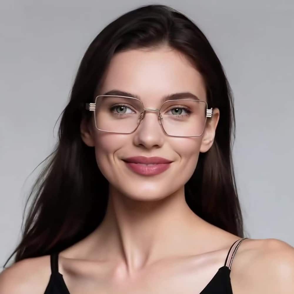 Techsuit - Anti-Blue Light Glasses Reflex Pc (3160) - For Women, Rectangle, Metal Frame, Ac Lens - Black - Image 4