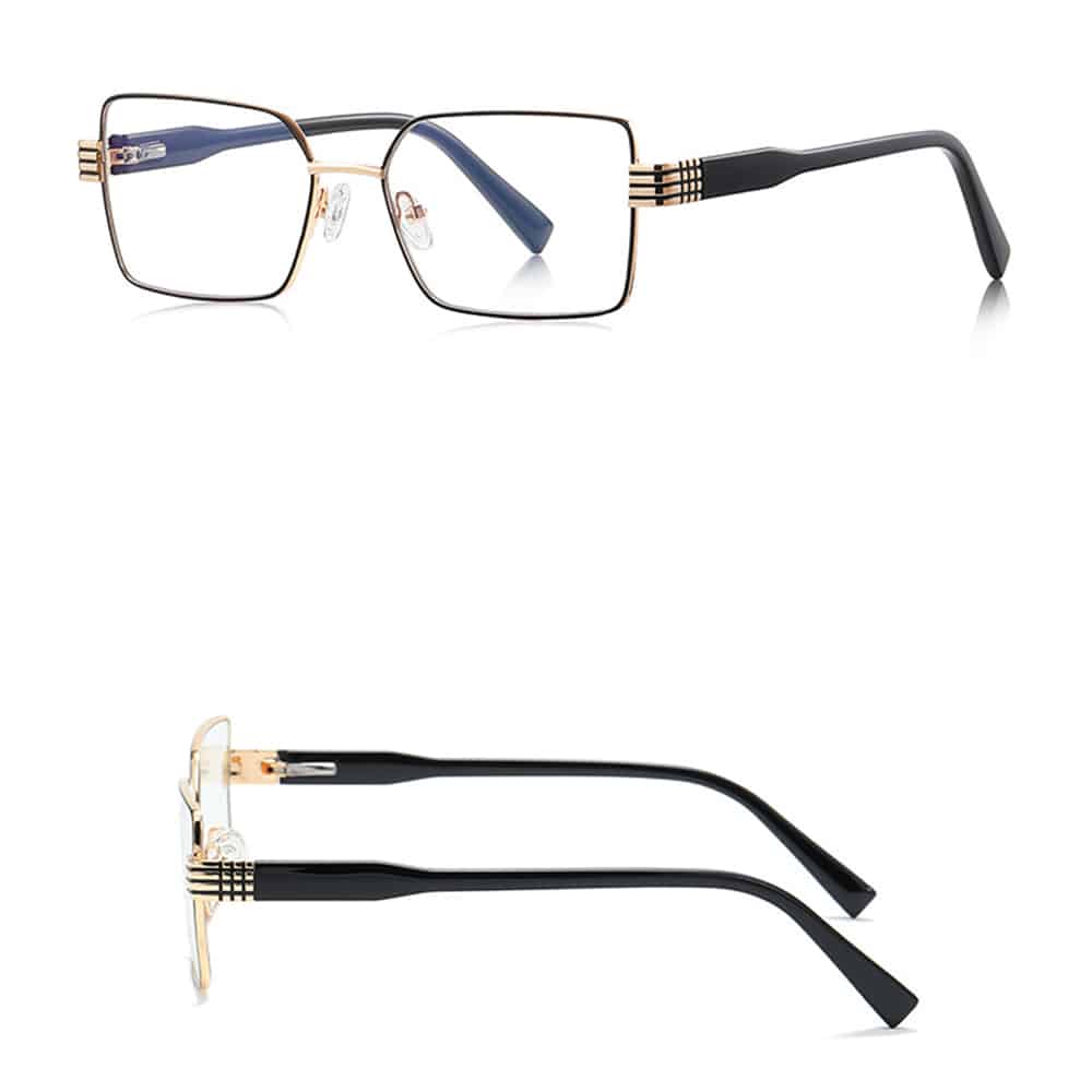 Techsuit - Anti-Blue Light Glasses Reflex Pc (3160) - For Women, Rectangle, Metal Frame, Ac Lens - Black - Image 3