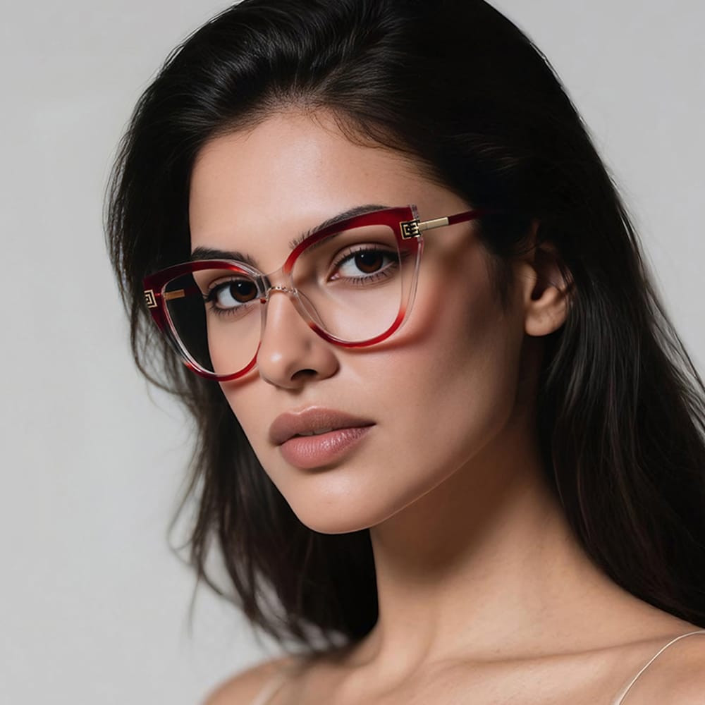 Techsuit - Anti-Blue Light Glasses Reflex Pc (2259) - For Women, Oversized, Tr90&metal Frame, Ac Lens - Transparent/leopard - Image 6