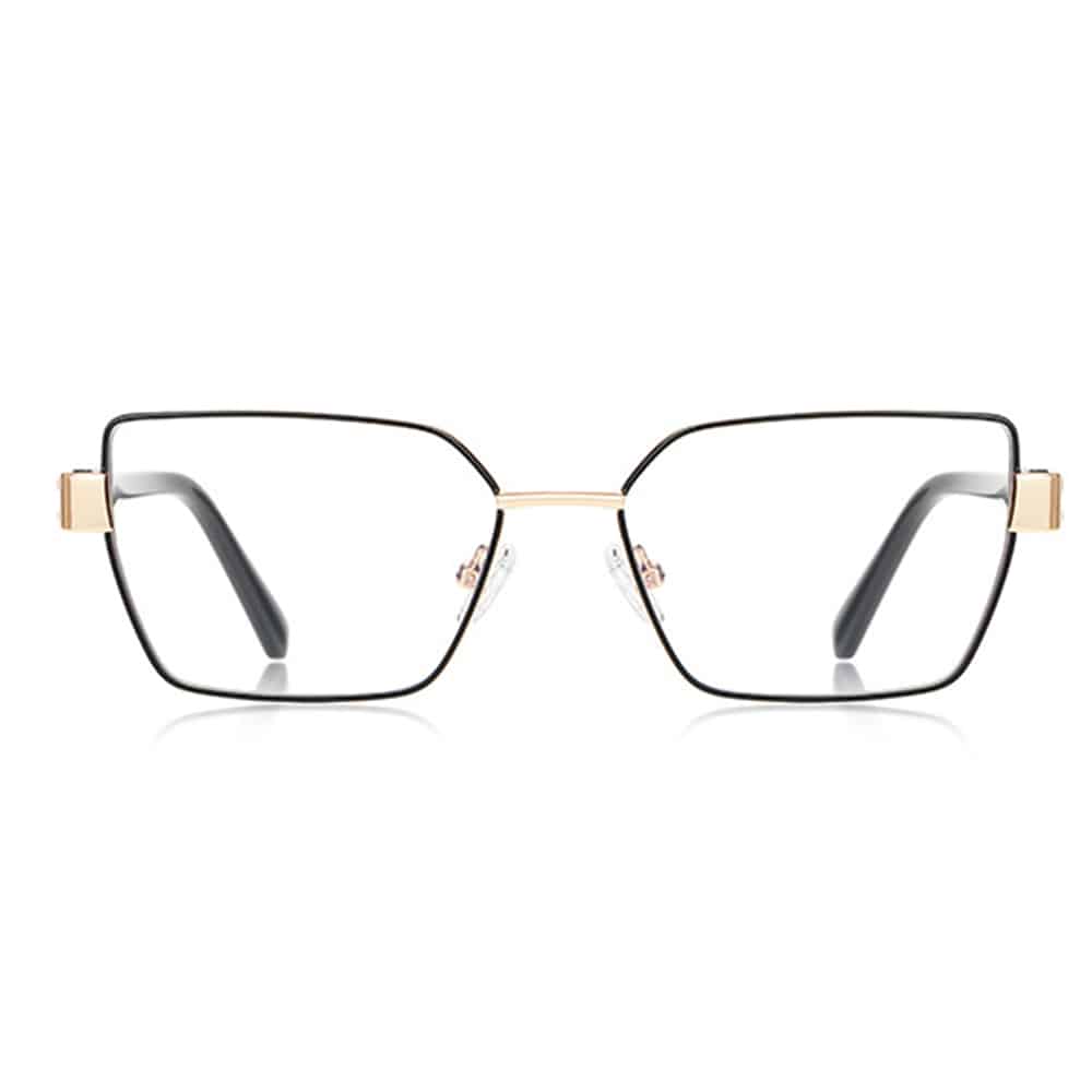 Techsuit - Anti-Blue Light Glasses Reflex Pc (3169) - For Women, Hexagonal, Metal Frame, Ac Lens - Black - Image 2