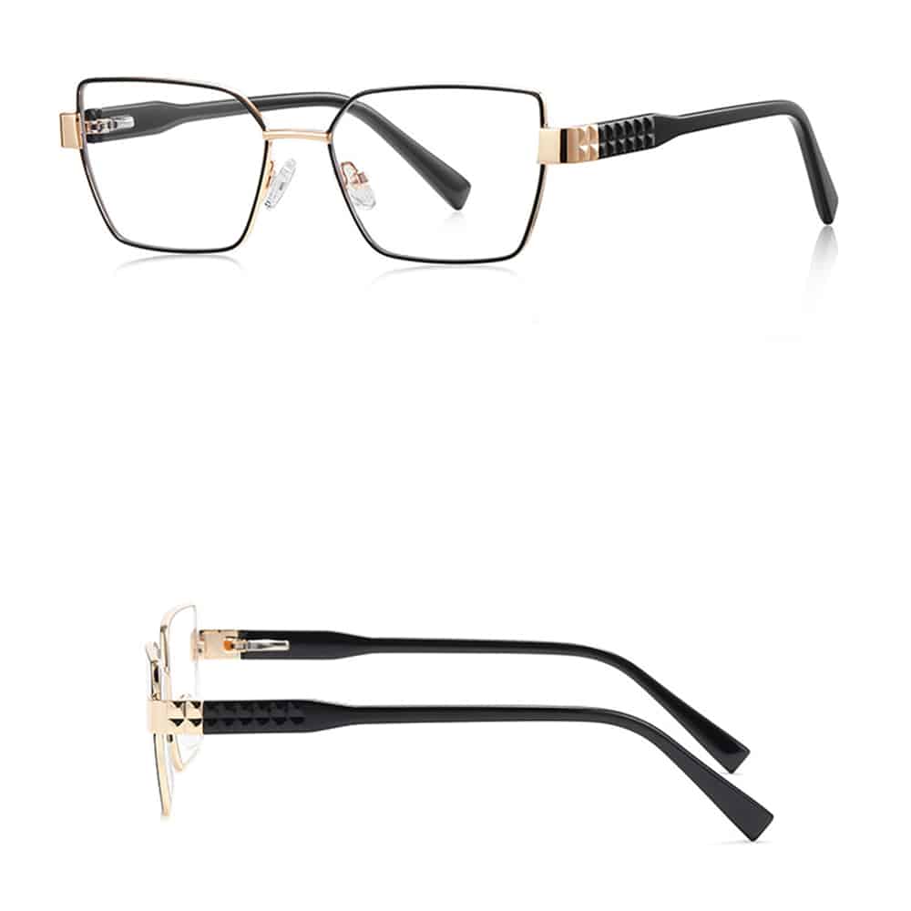 Techsuit - Anti-Blue Light Glasses Reflex Pc (3169) - For Women, Hexagonal, Metal Frame, Ac Lens - Black - Image 3