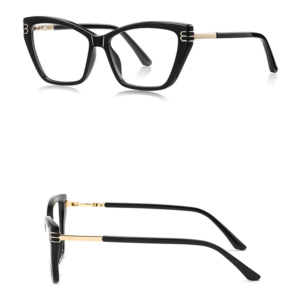 Techsuit - Anti-Blue Light Glasses Reflex Pc (2262) - For Women, Rectangle, Tr90&metal Frame, Ac Lens - Black - Image 2