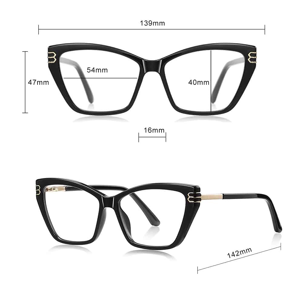 Techsuit - Anti-Blue Light Glasses Reflex Pc (2262) - For Women, Rectangle, Tr90&metal Frame, Ac Lens - Black - Image 7