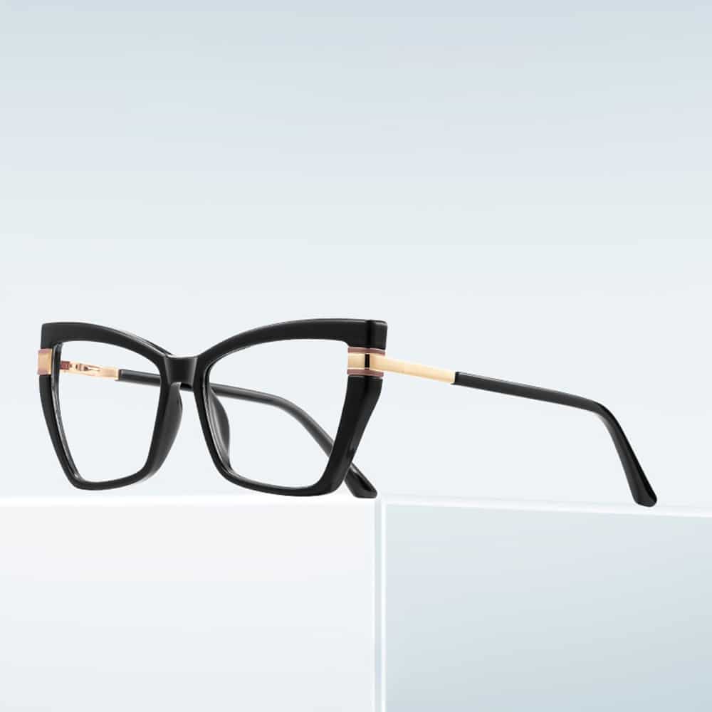 Techsuit - Anti-Blue Light Glasses Reflex Pc (2269) - For Women, Oversized, Tr90&metal Frame, Ac Lens - Black - Image 4