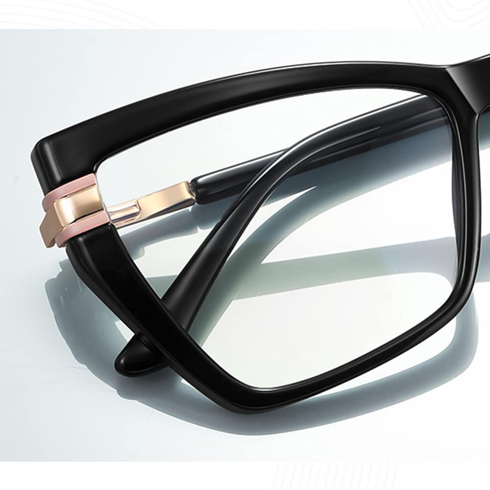 Techsuit - Anti-Blue Light Glasses Reflex Pc (2269) - For Women, Oversized, Tr90&metal Frame, Ac Lens - Black - Image 5