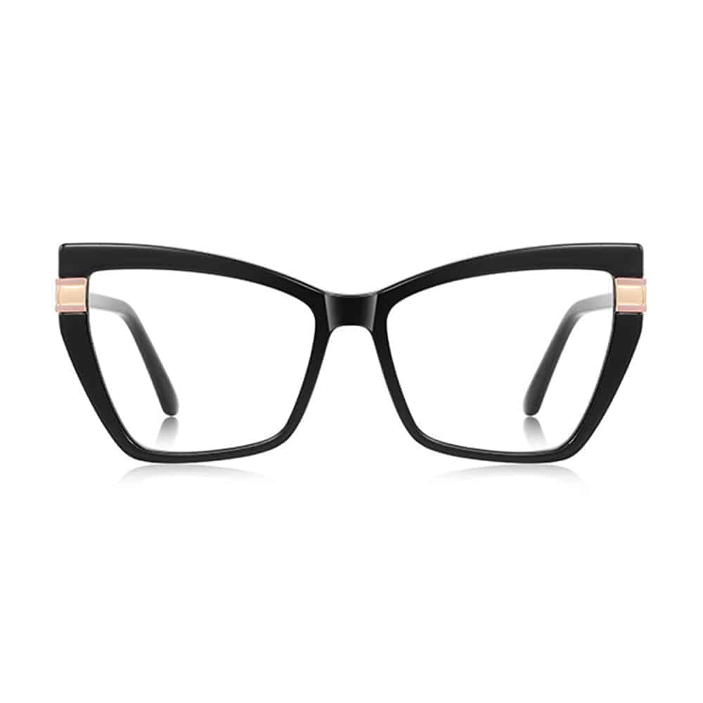 Techsuit - Anti-Blue Light Glasses Reflex Pc (2269) - For Women, Oversized, Tr90&metal Frame, Ac Lens - Black - Image 2