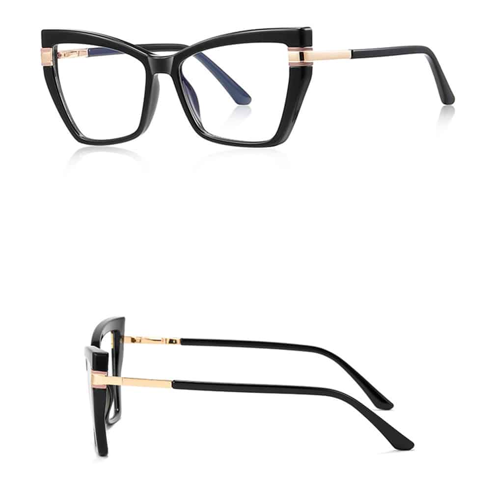 Techsuit - Anti-Blue Light Glasses Reflex Pc (2269) - For Women, Oversized, Tr90&metal Frame, Ac Lens - Black - Image 3