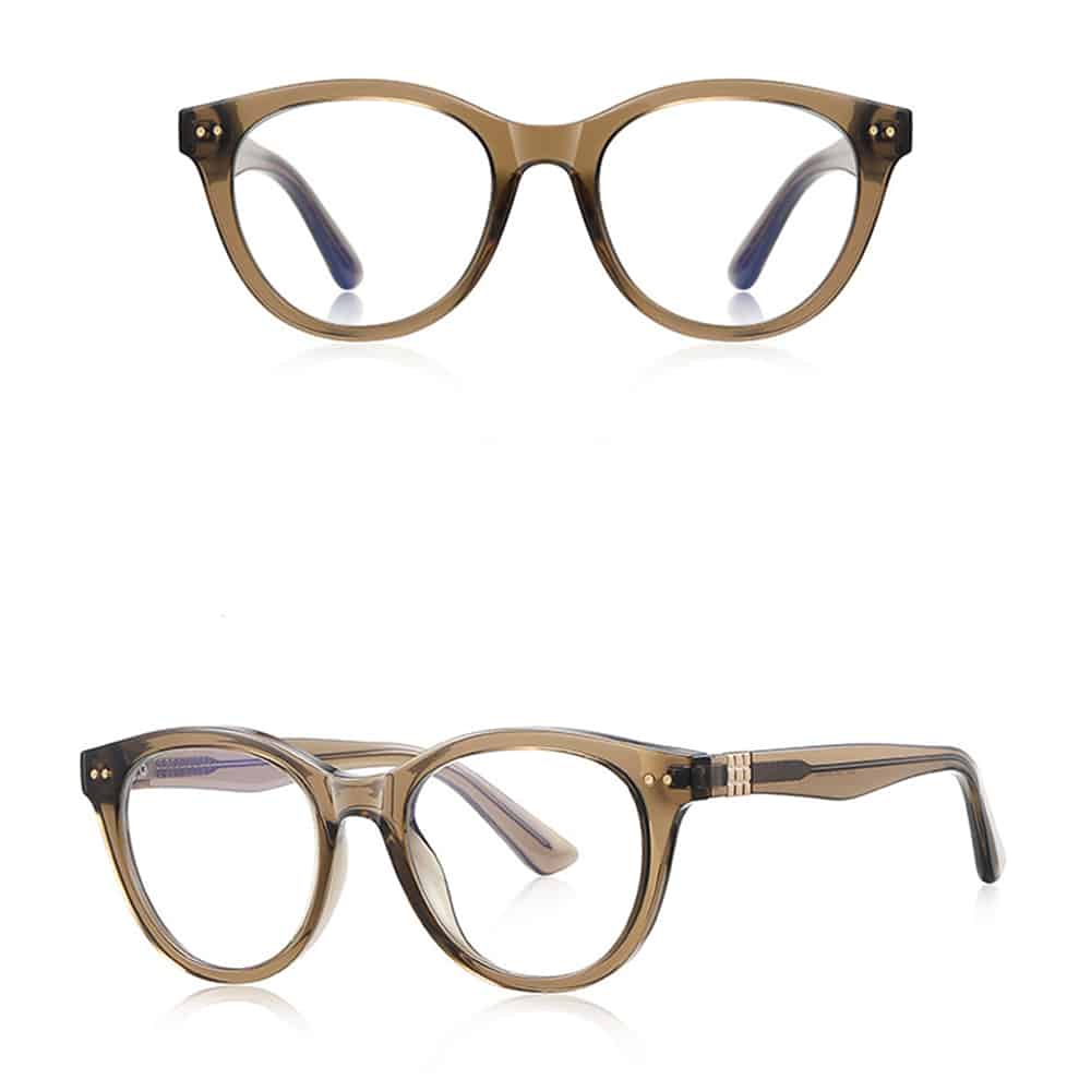 Techsuit - Anti-Blue Light Glasses Reflex Pc (2231) - For Men, Round, Tr90&metal Frame, Ac Lens - Transparent/brown - Image 2