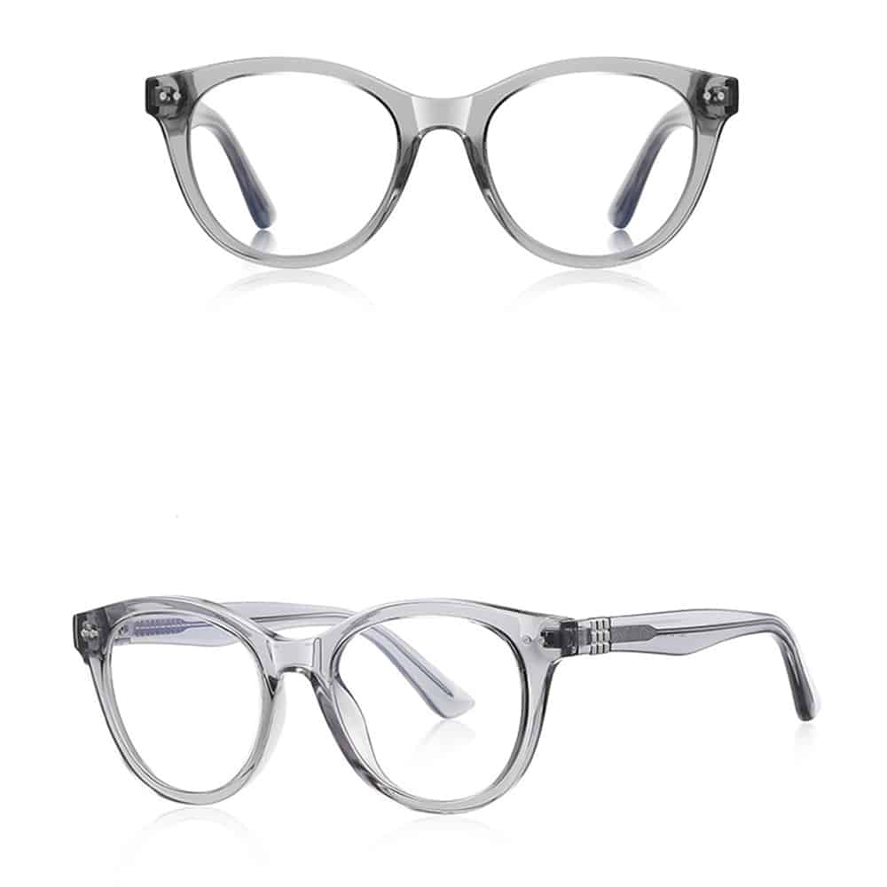Techsuit - Anti-Blue Light Glasses Reflex Pc (2231) - Round, Tr90&metal Frame, Ac Lens - Transparent/gray - Image 2