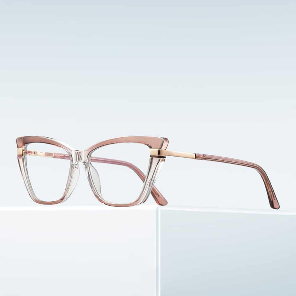 Techsuit - Anti-Blue Light Glasses Reflex Pc (2271) - For Women, Rectangle, Tr90&metal Frame, Ac Lens - Transparent/brown - Image 3