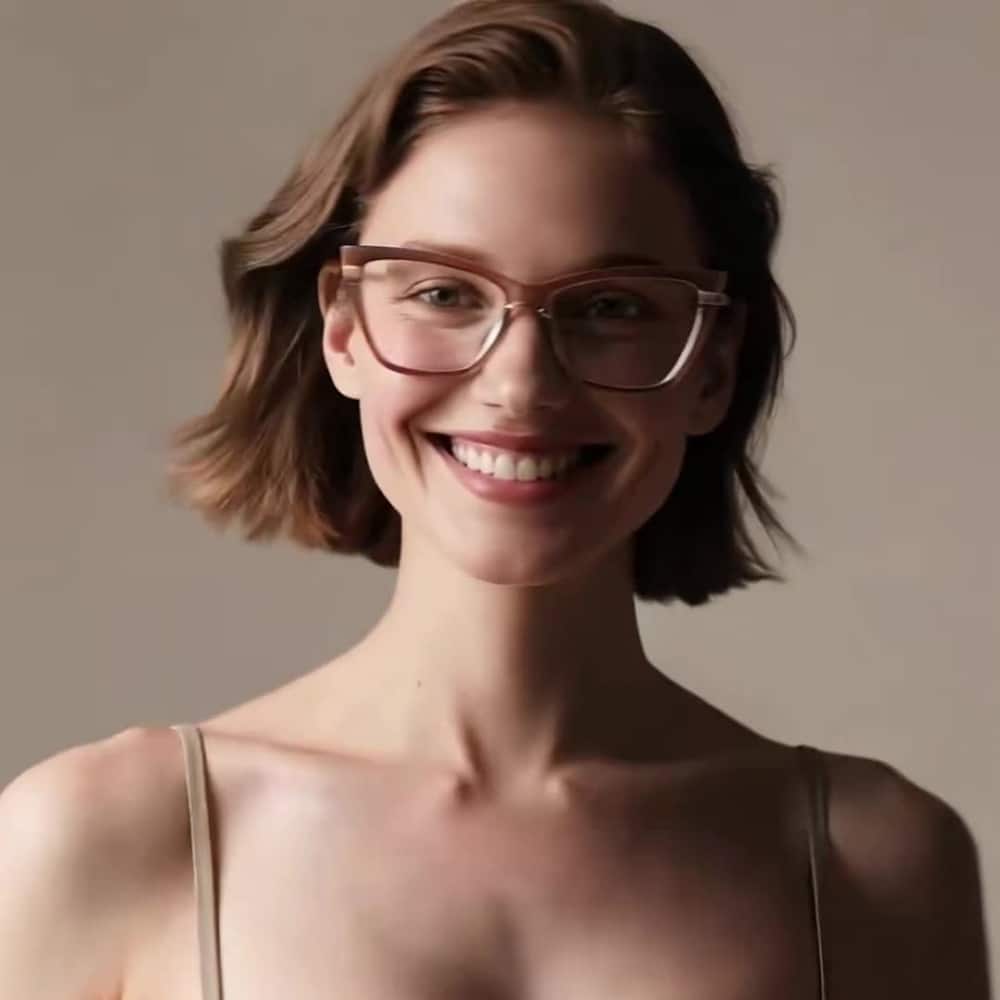 Techsuit - Anti-Blue Light Glasses Reflex Pc (2271) - For Women, Rectangle, Tr90&metal Frame, Ac Lens - Transparent/brown - Image 6