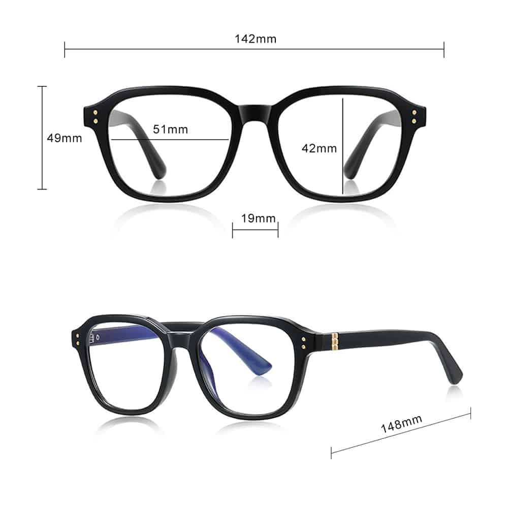 Techsuit - Anti-Blue Light Glasses Reflex Pc (2227) - For Men, Round, Tr90&metal Frame, Ac Lens - Black - Image 7