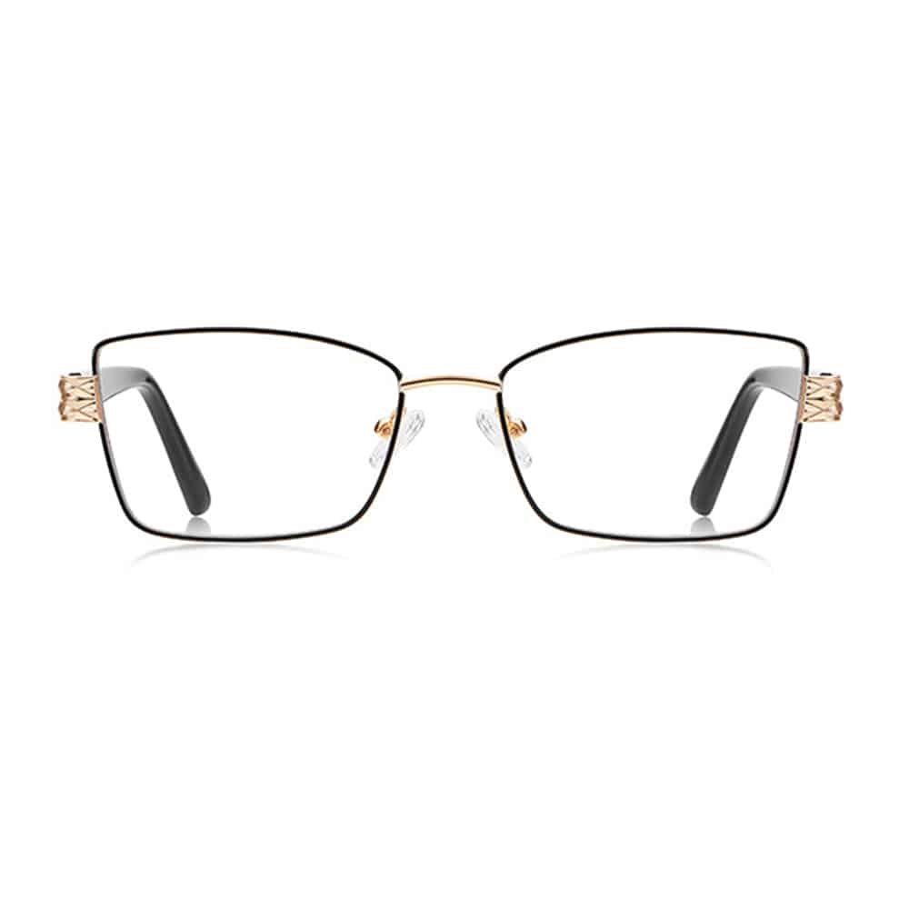 Techsuit - Anti-Blue Light Glasses Reflex Pc (3171) - For Women, Rectangle, Metal Frame, Ac Lens - Black - Image 3