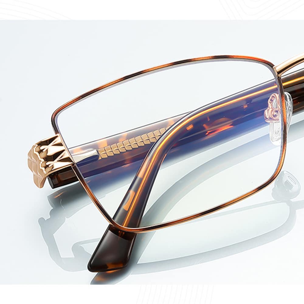 Techsuit - Anti-Blue Light Glasses Reflex Pc (3171) - For Women, Rectangle, Metal Frame, Ac Lens - Black - Image 6